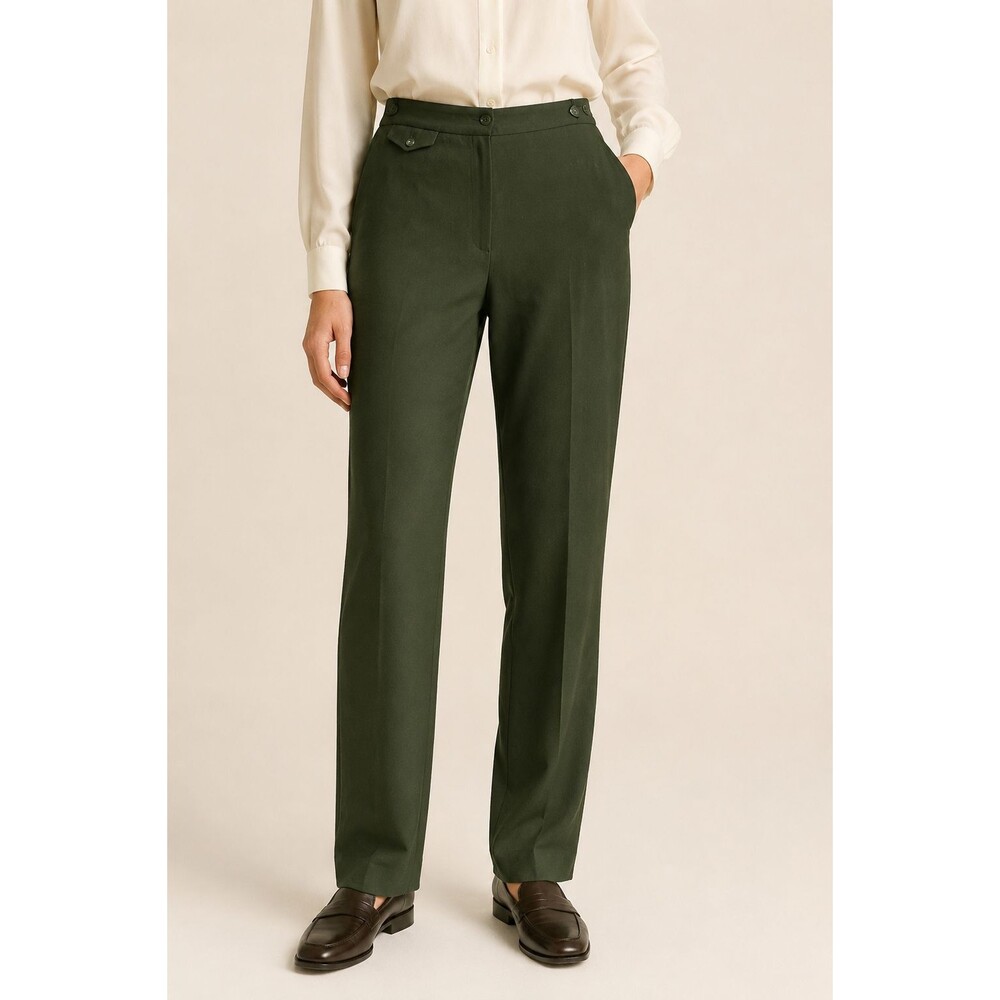 NWOT Lauren Ralph Lauren Lined Wool Blend  Flat Front Trousers Size 12